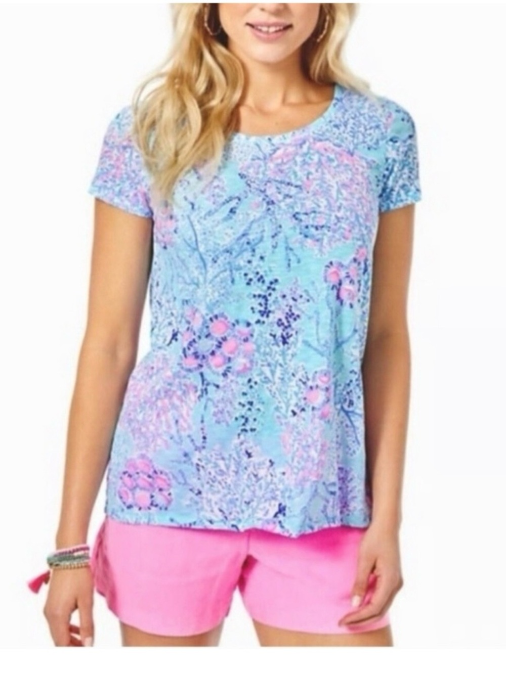 Lilly Pulitzer Etta scoop neck blue Ibiza “now you sea me “size  XS nwot